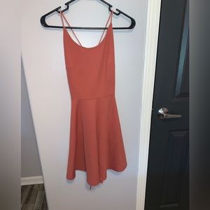 Coral strappy dress